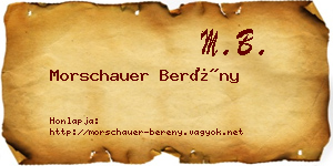 Morschauer Berény névjegykártya